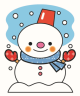 雪だるまのイラスト
