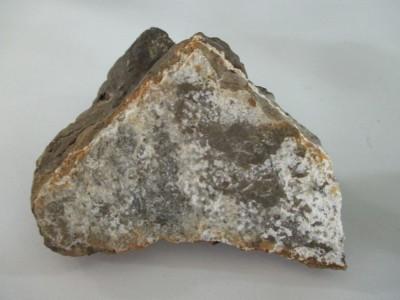 白い結晶がドーソン石