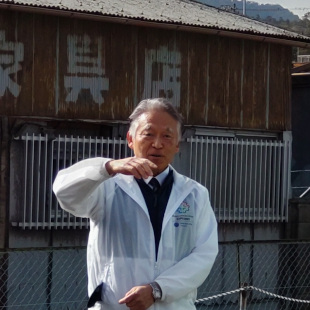 男里川水系一斉清掃活動の開始前に挨拶等をしている水野市長
